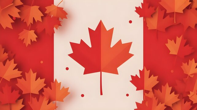 Canada day civic holiday celebration canadian flag with maple leaves design