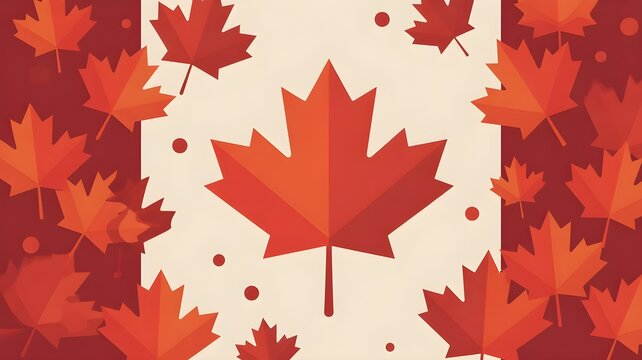 Civic holiday canada festive maple leaves forming canadian flag august celebration