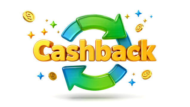 Vibrant 3D Cashback Concept with Circular Arrows