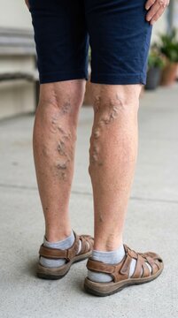Lower limb dysfunction: manifest varicose, display vascular, present problem, health challenge, skin disorder, vessel engorgement, chronic ailment, human vein.