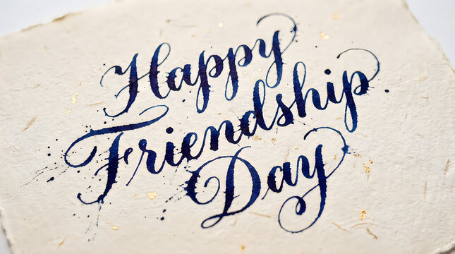 Happy Friendship Day calligraphy isolated on transparent