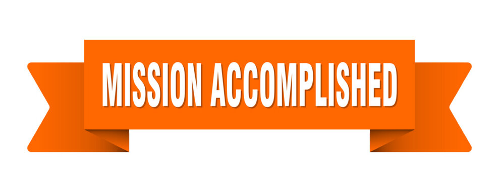 mission accomplished ribbon isolated on transparent background. mission accomplished ribbon