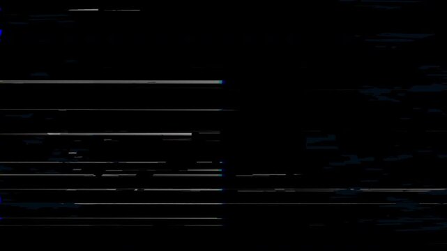 Abstract dark screen texture with VHS glitch effects, digital noise, static distortion, and chromatic aberration lines. Perfect for retro overlays, sci-fi projects, horror themes, and techno backgroun