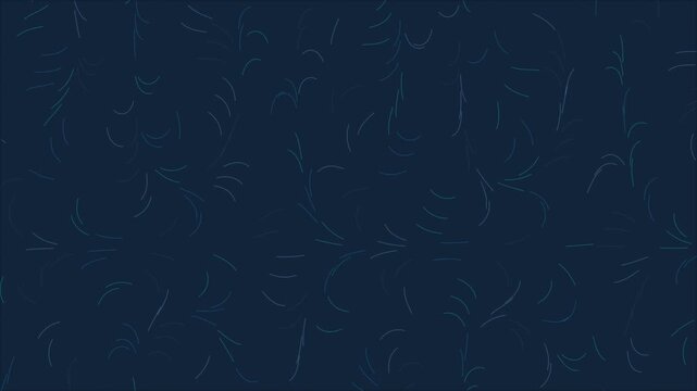 Minimalist dark blue pattern featuring thin flowing curved lines moving softly across a deep navy space