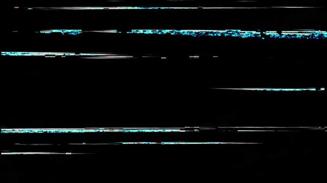 Abstract dark screen texture with VHS glitch effects, digital noise, static distortion, and chromatic aberration lines. Perfect for retro overlays, sci-fi projects, horror themes, and techno backgroun
