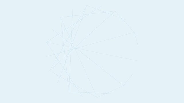 Geometric circular patterns formed by intersecting thin blue lines on a soft light blue surface