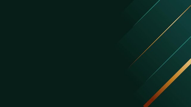 Dark Green Background with Golden Lines Animated