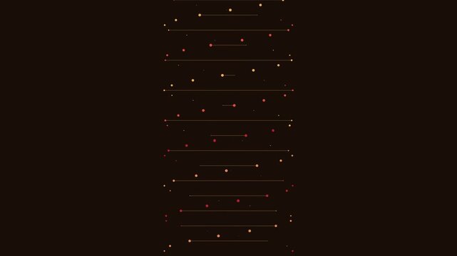 Scientific DNA double helix structure with glowing golden and red dots on a dark surface