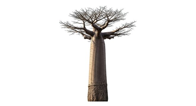 Large Baobab Tree Without Leaves.