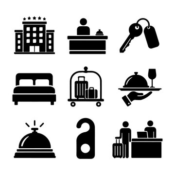 Hotel and Hospitality Service Icon Set