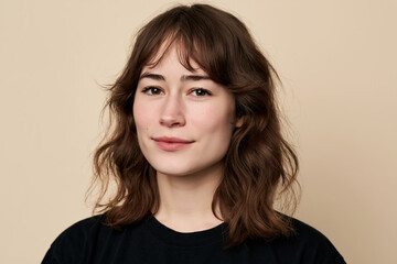 Fototapeta premium portrait of a young woman with a gentle expression, 