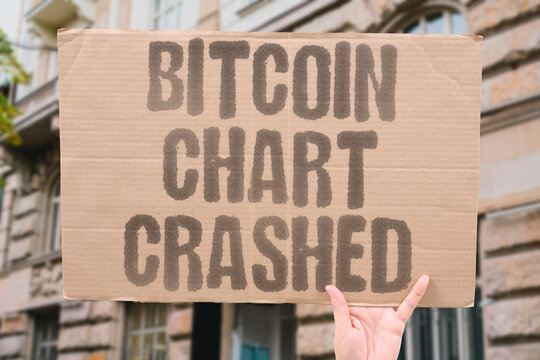 "Bitcoin Chart Crashed" Cryptocurrency value plummeted swiftly. BITCOIN. CHART. CRASHED. CRYPTOCURRENCY. VALUE.