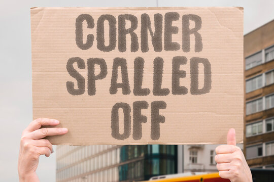 "Corner Spalled Off" Chunk of concrete broke away at edge. SPALL. CONCRETE. EDGE. BROKE. CHUNK.