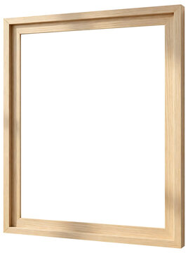 A minimalist, freestanding picture frame with a natural ash wood border. Simple and modern design.