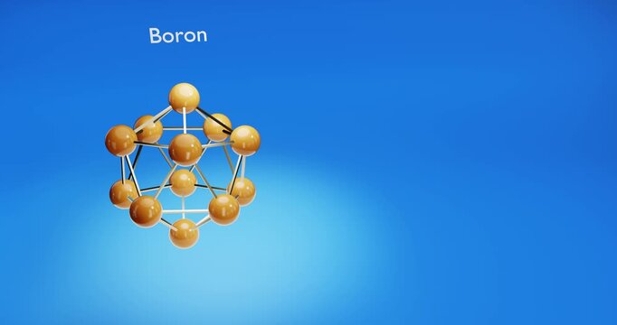 Boron crystal. Science concept. 3d render video.