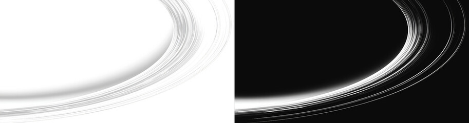 silver planetary orbit ring effect or minimalist curved neon line design element © Maxim