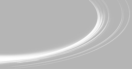 silver planetary orbit ring effect or minimalist curved neon line design element © Maxim