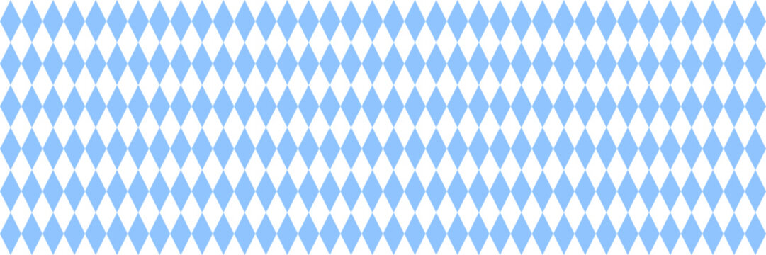 Seamless Bavarian blue and white diamond pattern vector background for Oktoberfest.