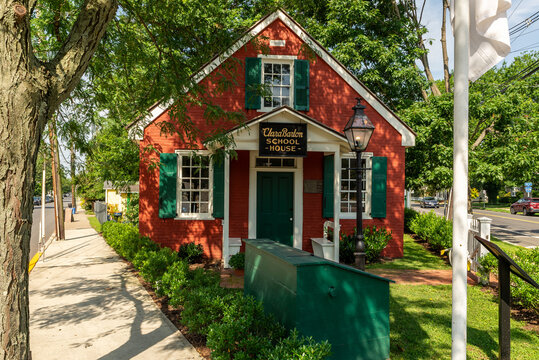 Historic Clara Barton Schoolhouse in Bordentown, New Jersey, associated with Clara Barton's early career as a teacher.