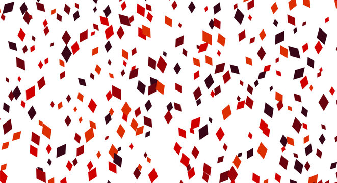 Abstract pattern with floating red and brown diamond shapes.