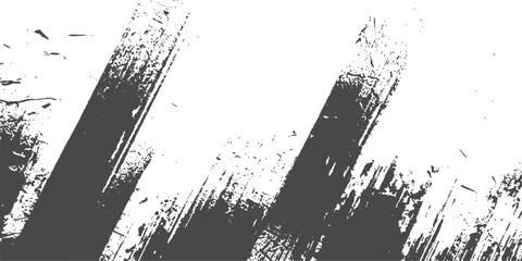 Abstract Brushstroke Texture: Bold, dark brushstrokes create a striking abstract pattern against a white background, conveying raw energy and dynamic texture. © Nur