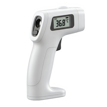 Handheld infrared thermometer in use
