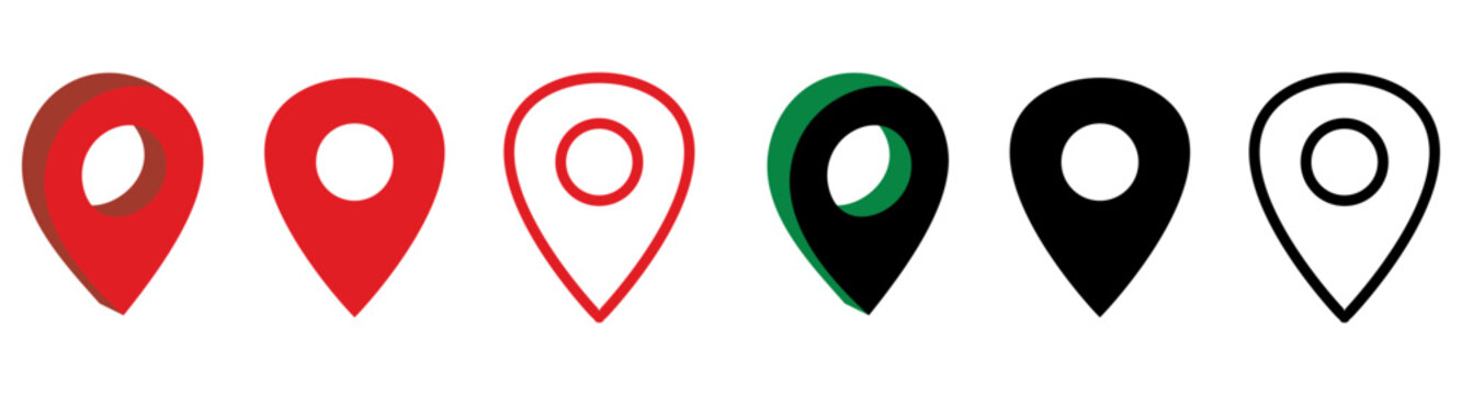 3d location map pointer icon place pin marker navigation gps vector illustration.