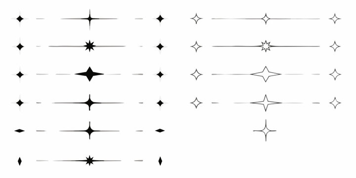 line dividers with stars and dots in minimalist black and white style divider star dot simple graphic pattern decoration design