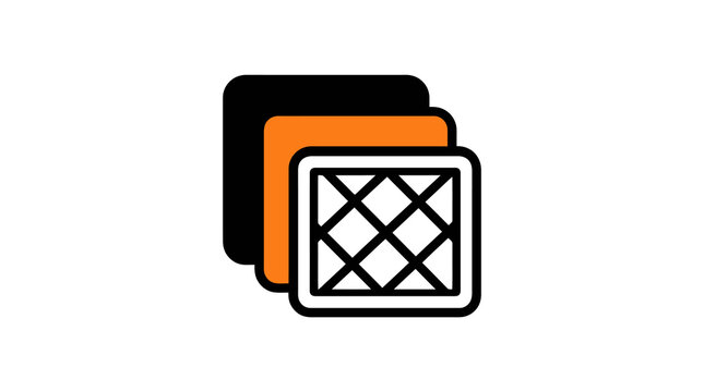 Professional Icons of Closed Stacked Folders with Cross Mark in Black and Orange Colors with high quality professional line art symbols for modern creative design and digital branding projects