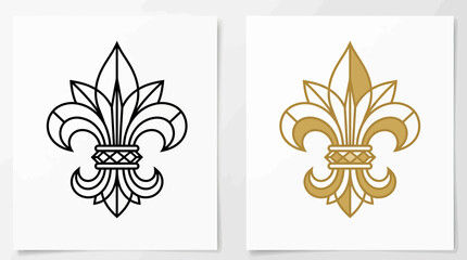 Fleur de Lis Symbol Design Elements. © Entung