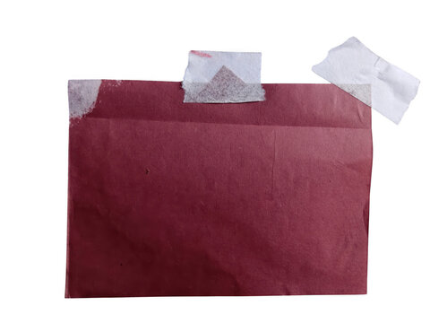 Red leather folder with two white paper inserts