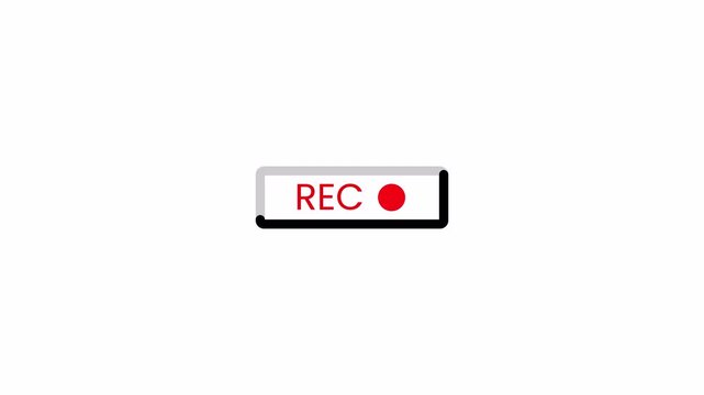 Record button animation on a transparent background, record overlay animation for video recording, movie recording. Perfect for shows and social media live performances  in 4k with alpha channel.