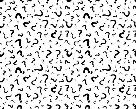 Question Marks of different shapes and sizes, Seamless Pattern