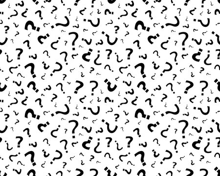 Question Marks of different shapes and sizes, Seamless Pattern