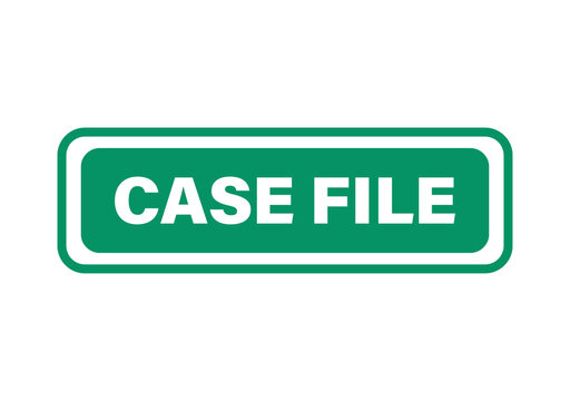 Green rectangular button with white text that says case file isolated on a simple clear transparent background isolated on transparent background