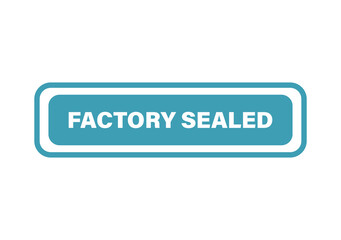 Fototapeta premium Factory sealed blue sticker label with rounded corners and bold white text isolated on a clean transparent background isolated on transparent background