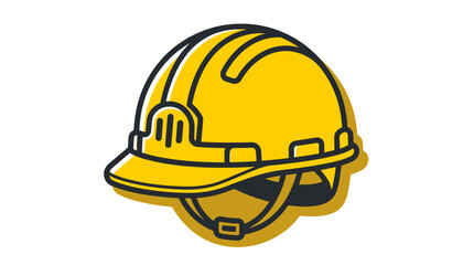 Fototapeta premium A construction worker wearing a yellow hard hat on an industrial site