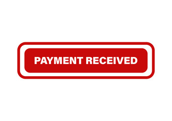 Fototapeta premium Red rectangular button with white payment received text isolated on a clean transparent background for digital design isolated on transparent background