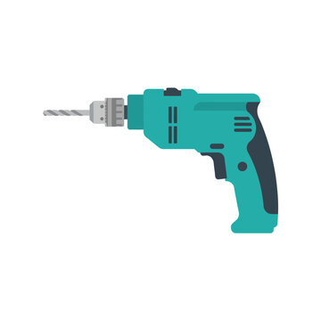 Modern electric drill power tool for home construction and repair work