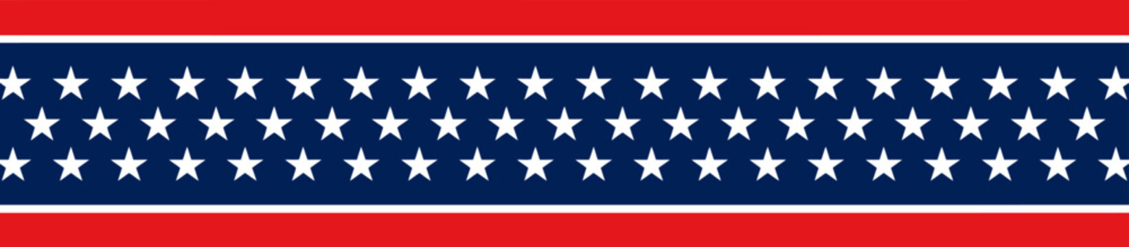 American flag pattern with horizontal red stripes and a blue band featuring white stars