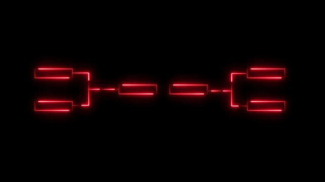 Red neon tournament bracket hud overlay for sports and gaming