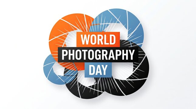 World photography day celebration abstract heart design with text overlay