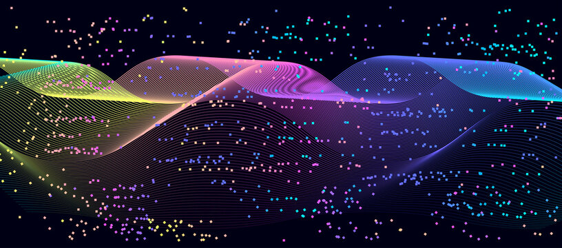 Colorful tech wave illustration
