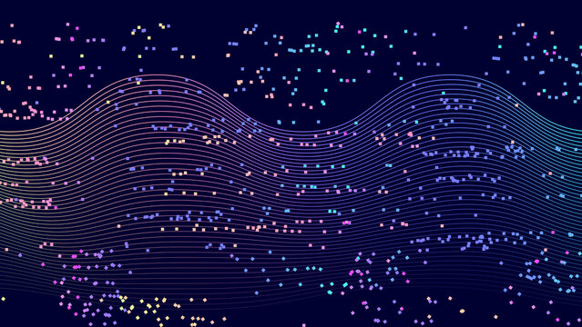 Large tech wave with surrounding particles