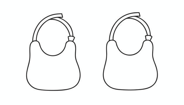 White Baby Bib Technical Drawing Vector Template