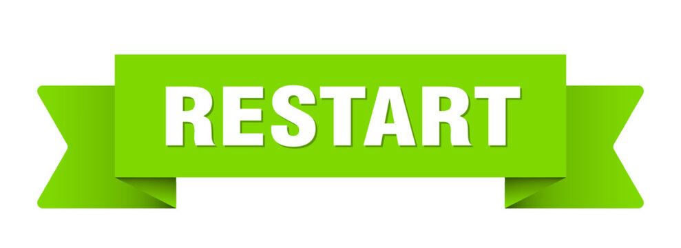 restart ribbon isolated on transparent background. restart ribbon