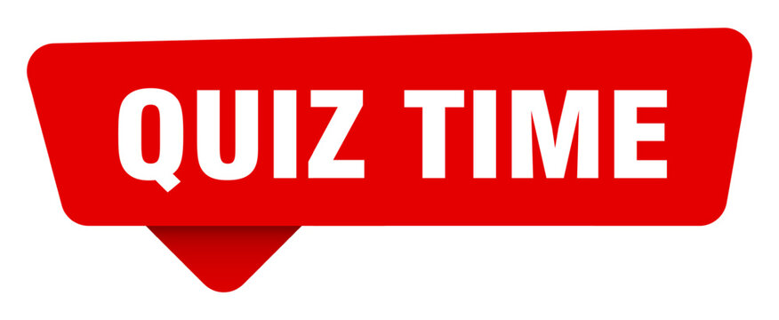 quiz time red sticker isolated on transpatent background. quiz time sign