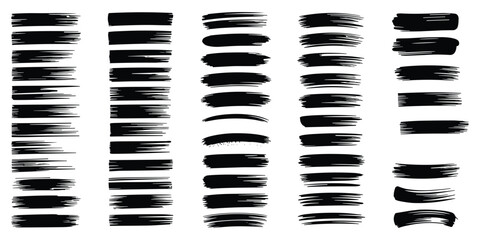Naklejka premium Set of hand drawn grunge brush strokes collection for design projects and artistic background art