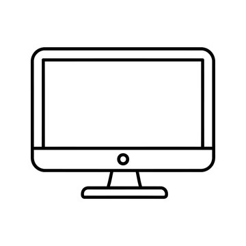 Desktop monitor icon computer screen outline art.