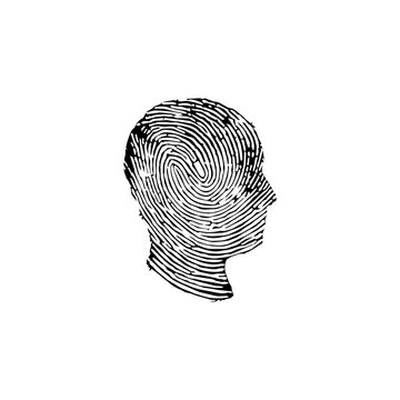 biometric fingerprint human mind profile graphic